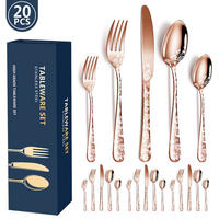 BESTECKSET 20-teilig Edelstahl - Goldfarben, Metall - Authentics