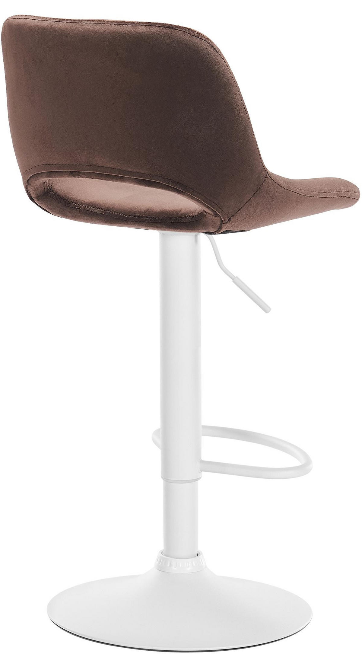 BARHOCKER 2er Set Samt braun - Weiß/Braun, Textil/Metall (42/86/46cm) - CLP