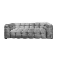 SOFA RIO Hellgrau Velvet - Hellgrau/Schwarz, Textil (207/68/105cm) - KAWOLA