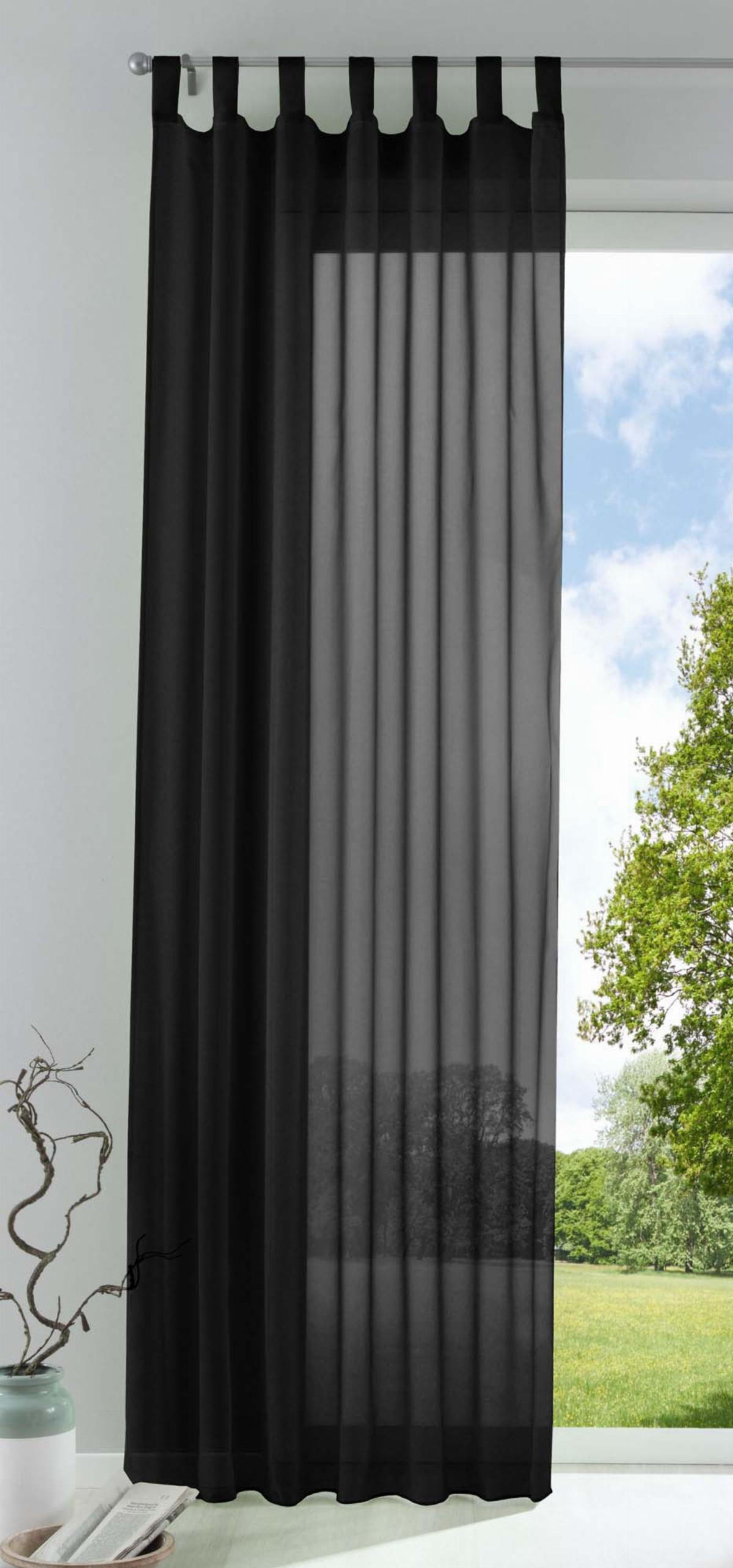 SCHLAUFENSCHAL PULA HxB 225x140 cm Schwarz - Schwarz, Textil (140/225cm) - Gardinenbox