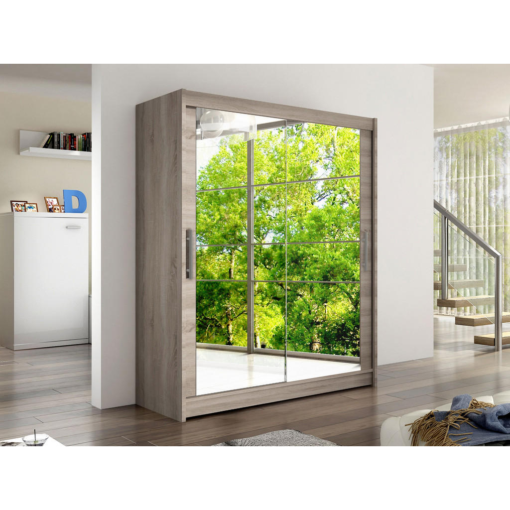 Thumbnail - Mirjan24 Schwebetürenschrank, Trüffeleiche, Metall, Rechteckig, 150x200x58 cm, Schlafzimmer, Kleiderschränke, Schwebetür...