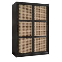 SCHWEBETÜRENSCHRANK 200/120/62 2-türig - Schwarz, Holz/Kunststoff (120/200/62cm) - MÖBEL KRYSPOL
