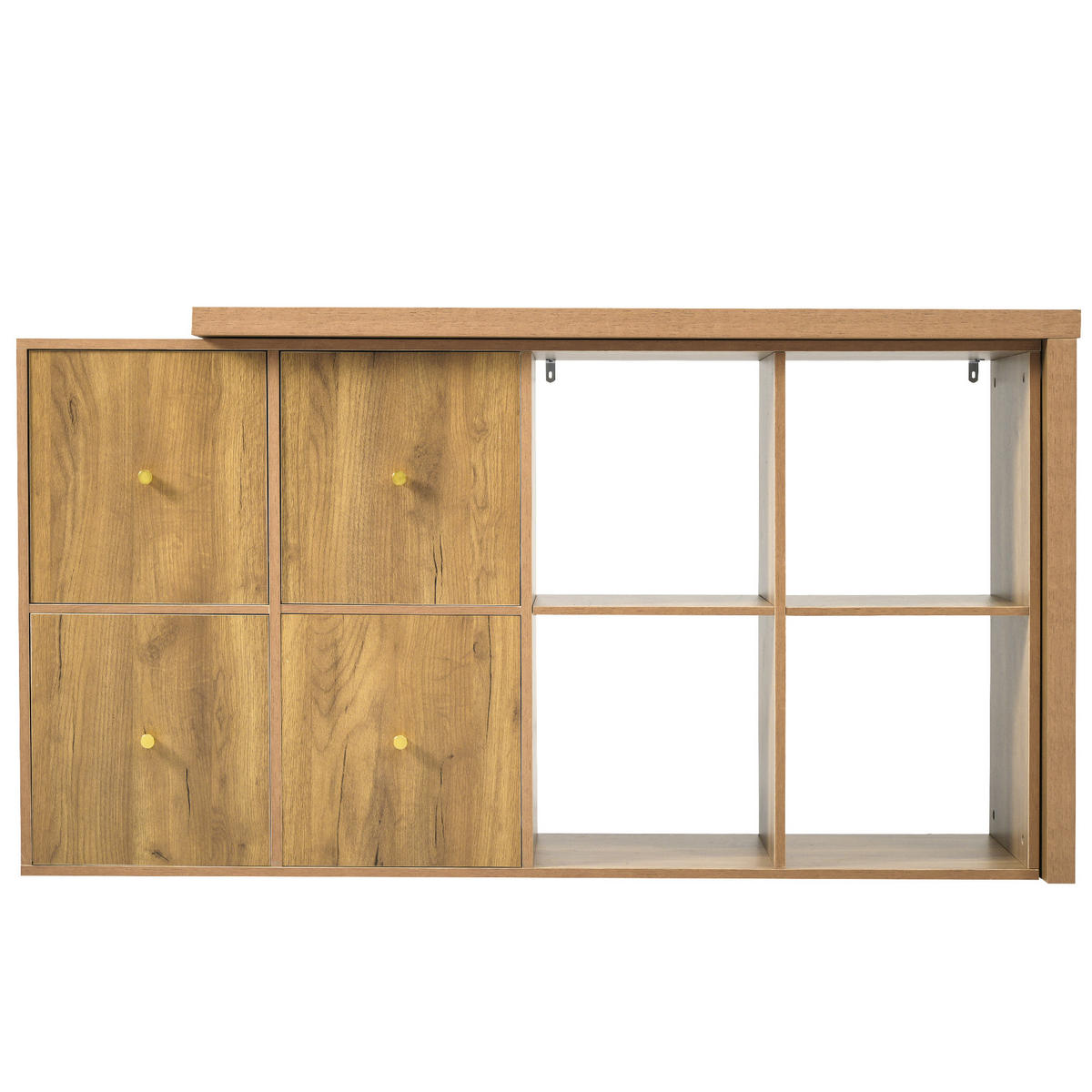 ECKSCHREIBTISCH 360° Schwenkbar 4 Fächer 4 Schubladen - Eichefarben, Holzwerkstoff (35/140/78cm) - FLIEKS