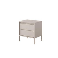 NACHTKONSOLE Ferrato 54 cm Beige Matt - mit 2 Schubladen i Riffel-Leiste - Beige, Holz/Holzwerkstoff (53/56/39cm) - Ravio