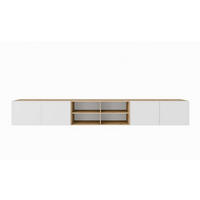 LOWBOARD MIVO 300/41/40 cm, Hängender TV-Schrank Eiche Artisan - Weiß/Eiche Artisan, Holzwerkstoff (300/41/40cm) - MASSENO