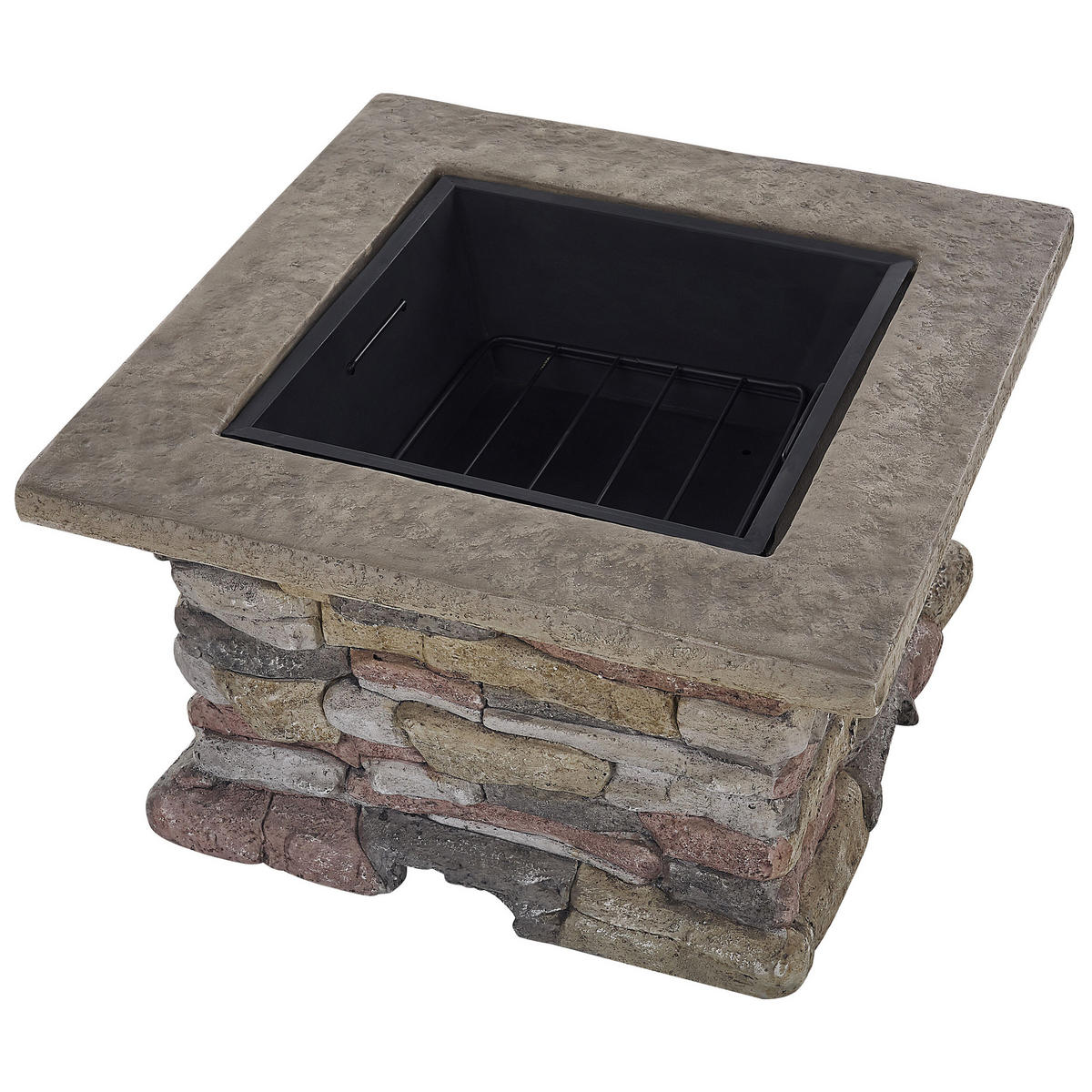 FEUERSTELLE hellgrau Leichtbeton rechteckig Kelud - Grau, Stein (72/47/73cm)
