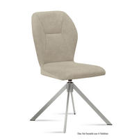 ESSZIMMERSTUHL drehbar (6er-Set) Deandra 51x92x60 Edelstahl/Natur - Edelstahlfarben/Naturfarben, Kunststoff (60/92/51cm) - 58aufmkessel