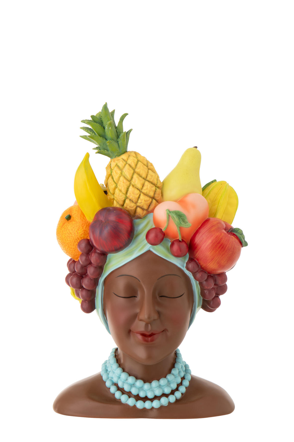 BLUMENTOPF FRAU Multi - Multicolor, Glas/Naturmaterialien (21/36.5cm) - J-Line