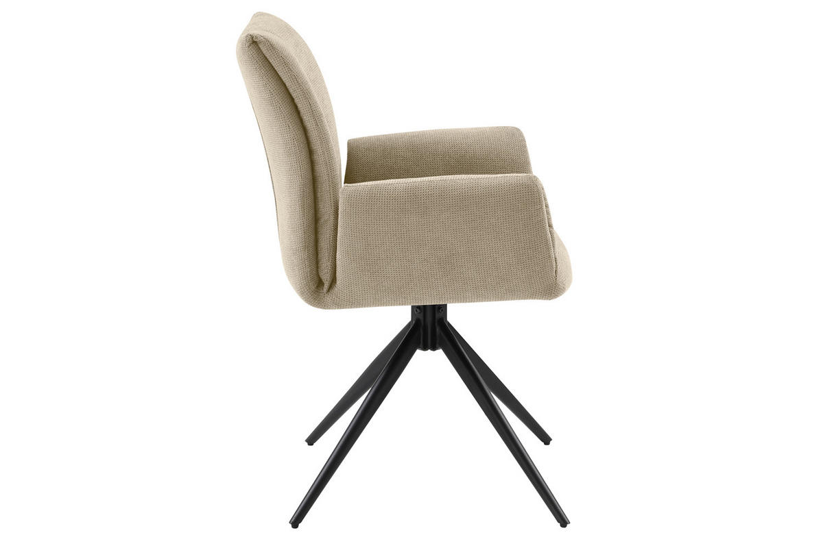 ESZIMMERSTUHL Kamerun, Webstoff, Creme - Creme, Textil (62/91/62cm) - dasmöbelwerk
