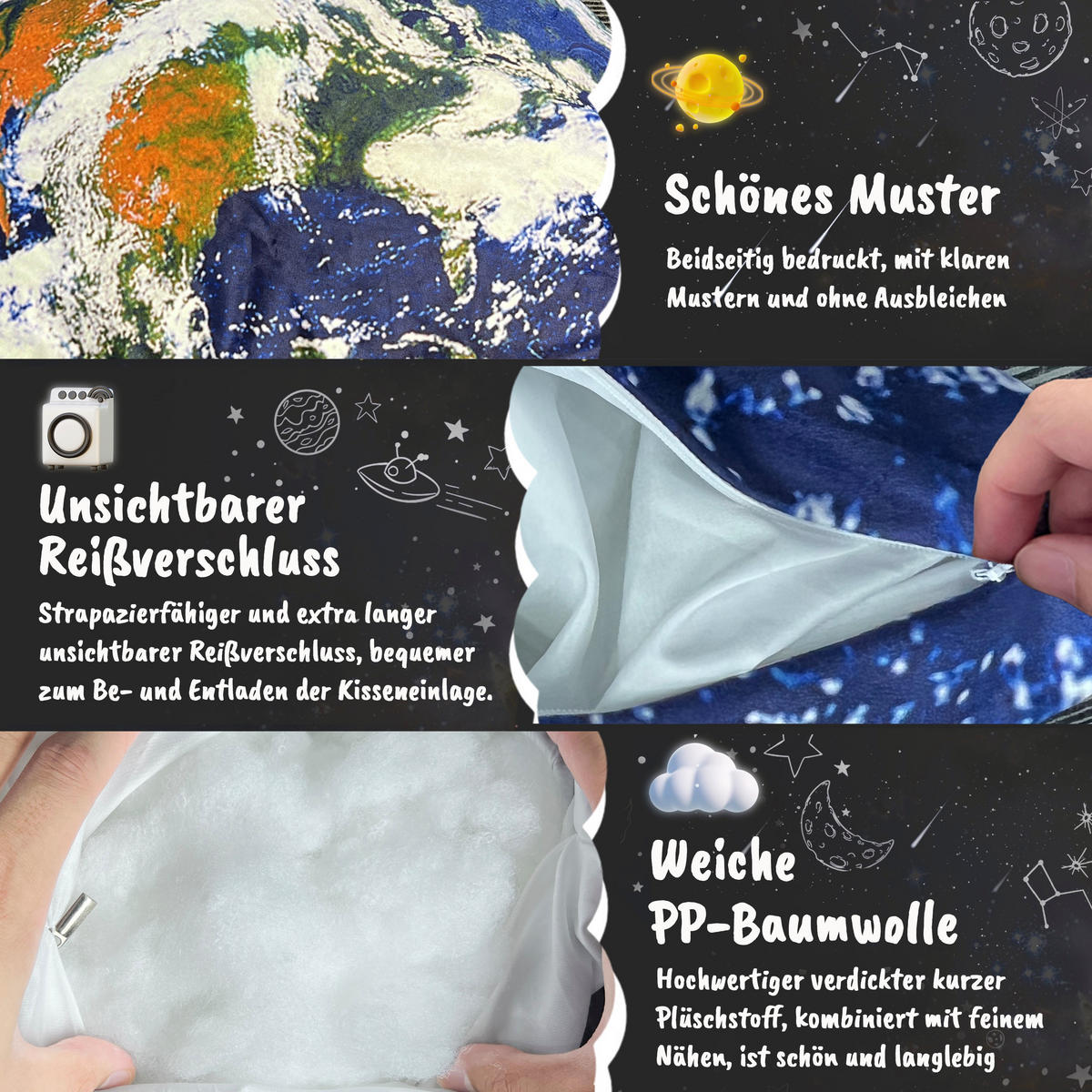 RÜCKENKISSEN passend für Kinderbetten Erde 100cm - Multicolor, Textil (10/100cm) - Vercart