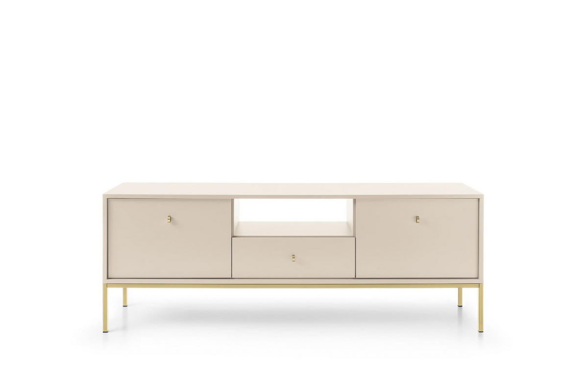 TV-ELEMENTE Melody IV 154 Beige + Gold - Beige/Goldfarben, Holzwerkstoff (154/56/39cm) - Möblo