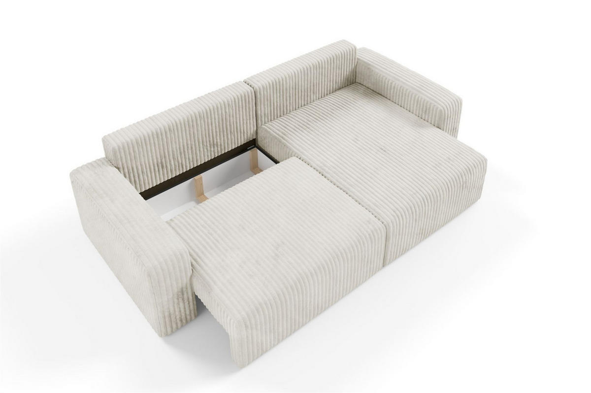 ECKSOFA Natalia - Creme, Holzwerkstoff/Textil (244/149cm) - Fun Möbel