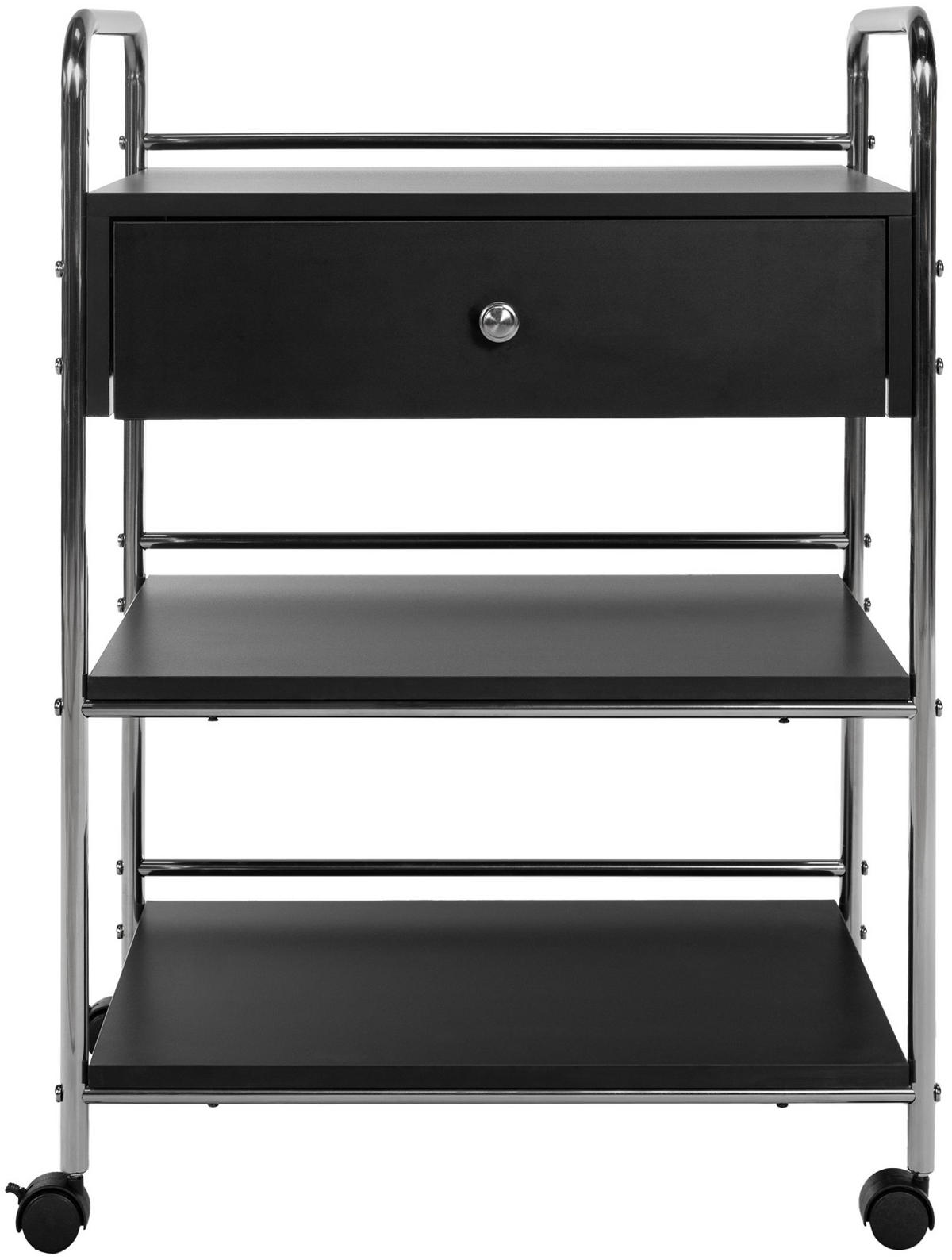 SERVIERWAGEN Holz Schwarz - Schwarz, Holz/Metall (59/82/36cm) - CLP