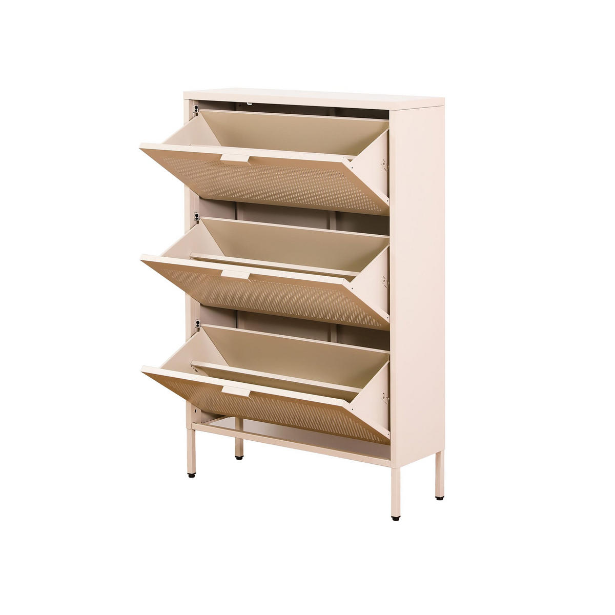 SCHUHSCHRANK 3 Türen Beige 80/26/125 - Beige, Metall (80/125/26cm) - Mobili Rebecca