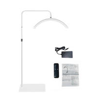 LED-STEHLEUCHTE 36W Halbmond Dimmbar 3200–5600K Metall 180cm Stativ Fernbedienung Weiß - Weiß, Kunststoff/Metall (1/1/125cm) - Kaket