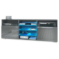 LOWBOARD Granada Front in Grau Hochglanz - Grau, Holzwerkstoff (146/54/35cm) - Vladon