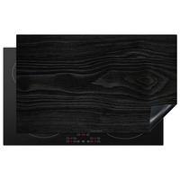HERDABDECKPLATTE Schwarz - Holzoptik 85x52 cm - Schwarz, Kunststoff (85/0.2/52cm) - MuchoWow