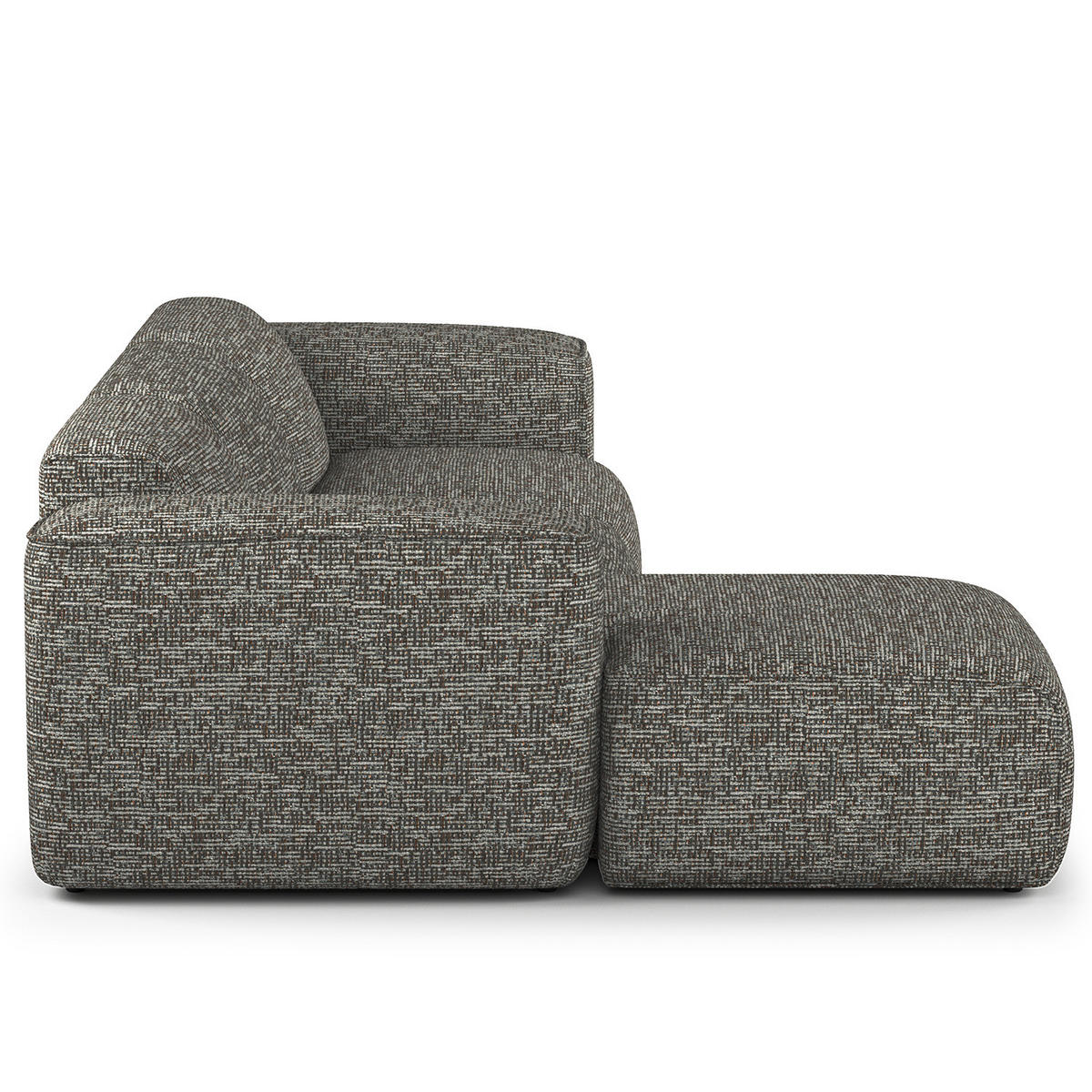 3-SITZER ECKSOFA mit Longchair - Schwarz/Grau, Kunststoff/Textil (284/173cm) - home24