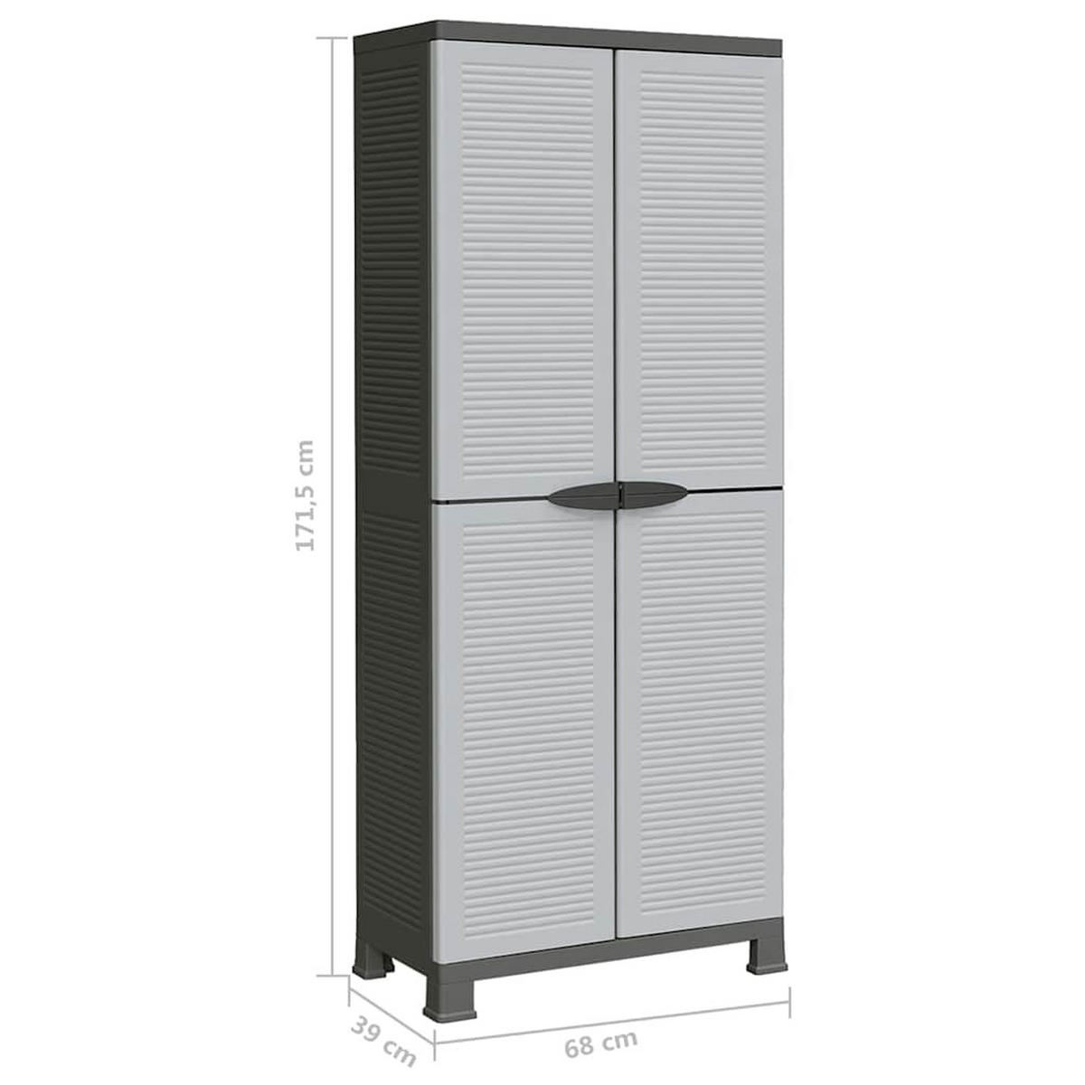 KUNSTSTOFFSCHRANK 68/39/171,5 Cm - Grau, Kunststoff (39/171.5/68cm) - vidaXL