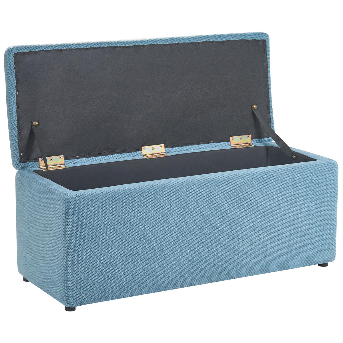OTTOMANE Stoff 100/40 cm Blau Orem - Blau/Schwarz, Holz/Textil (100/42/40cm) - Beliani