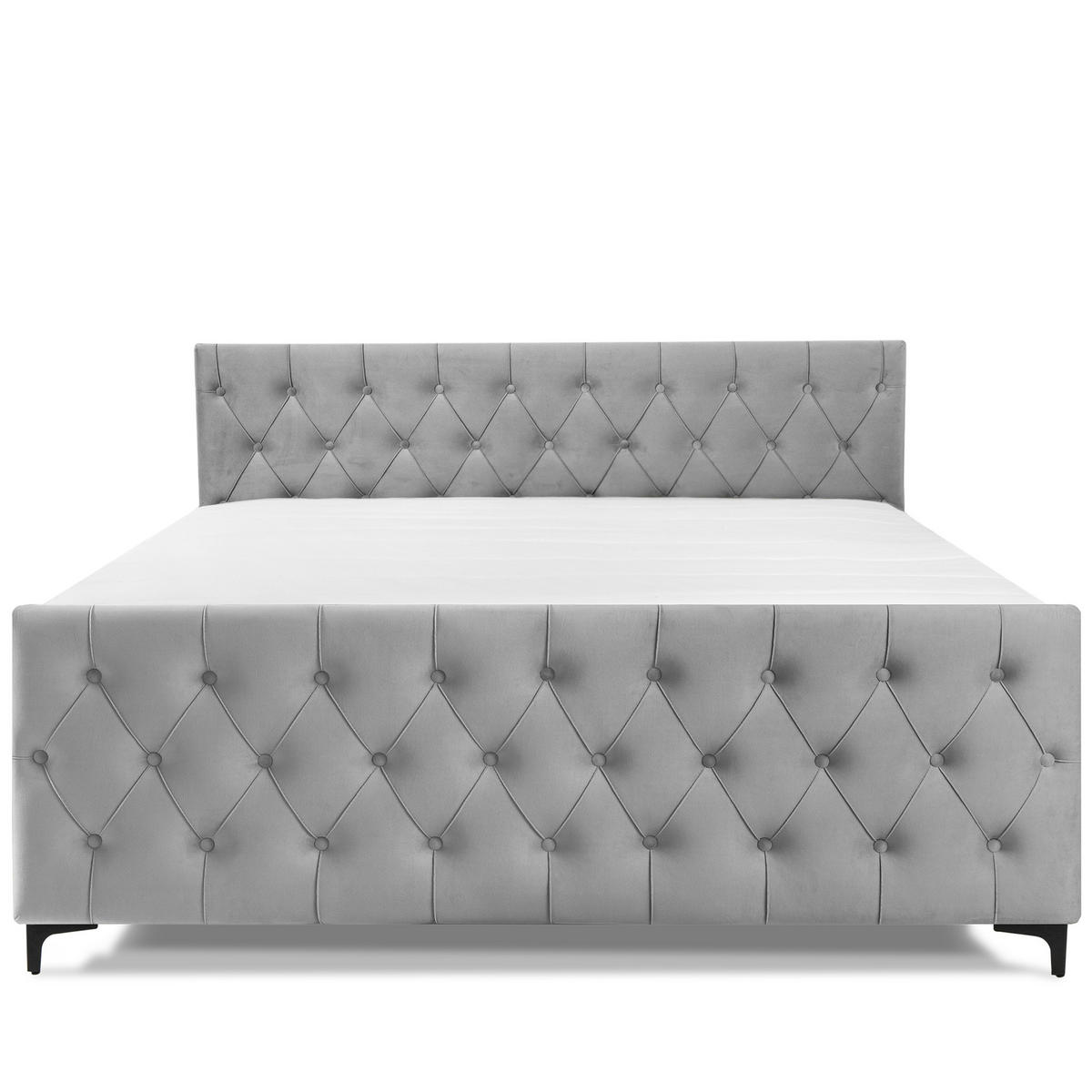 POLSTERBETT ARDEA, Hellgrau - Hellgrau/Schwarz, Holz/Holzwerkstoff (180/200cm) - KONSIMO®