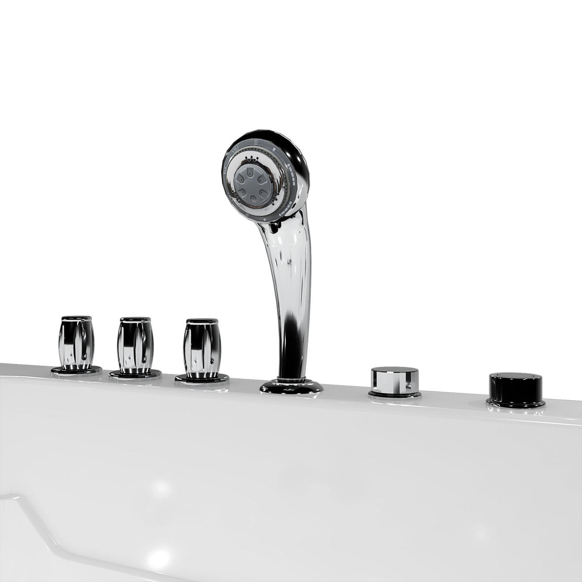 SENIORENWANNE mit Tür S17-TH-WP-L 150x75cm - Weiß, Glas/Kunststoff (75/54/150cm) - AcquaVapore by Sandra Jentho