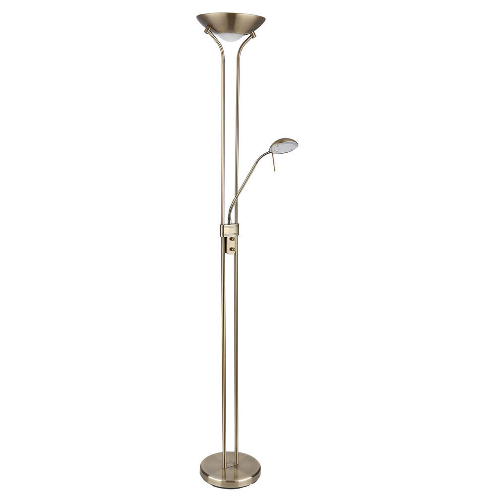 LED STEHLEUCHTE Metall Messing - Messingfarben, Glas (25.5/25.5/180cm) - Globo Lighting