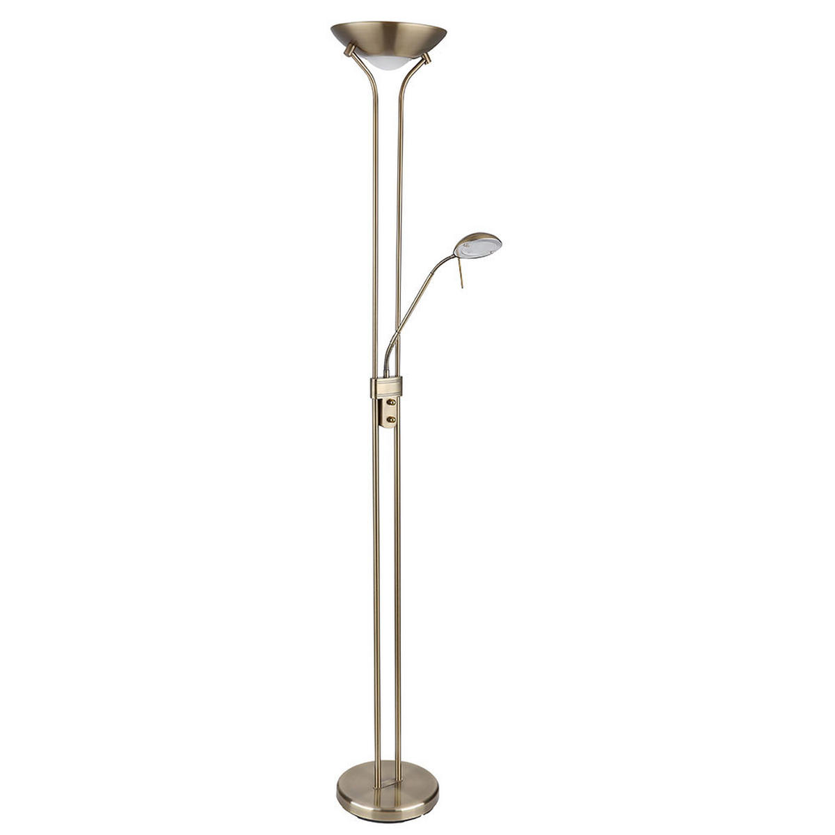 LED STEHLEUCHTE Metall Messing - Messingfarben, Glas (25.5/25.5/180cm) - Globo Lighting