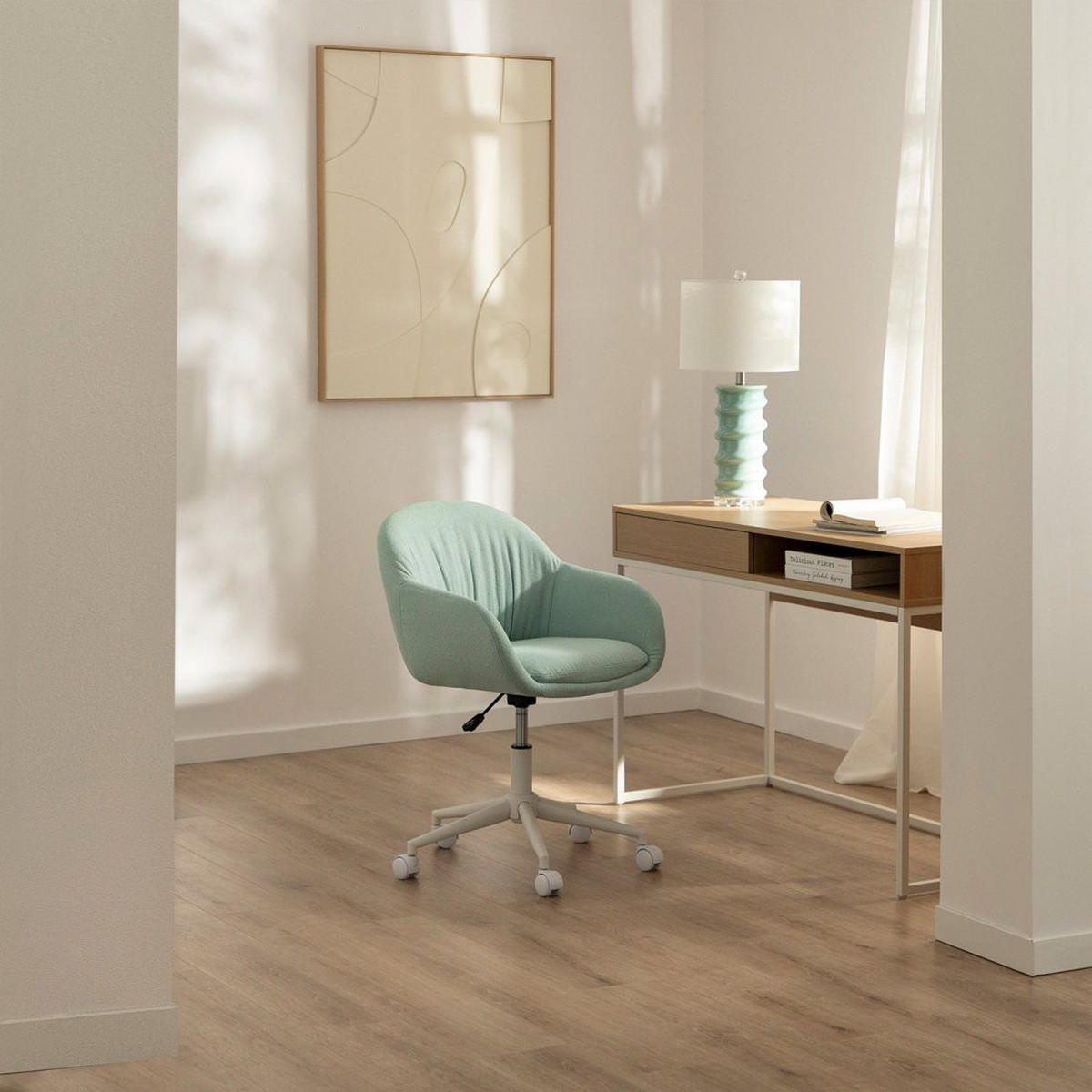 SCHREIBTISCHSTUHL Tasia Grün 60 cm x 75-82 cm - Grün, Metall (60/75/60cm) - Klast Home