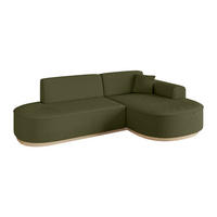 ECKSOFA Ottomane Rechts MARI-L1-v1 - 243x171x83 cm Grün Bouclé - Grün, Holzwerkstoff/Textil (171/243cm) - ALTDECOR