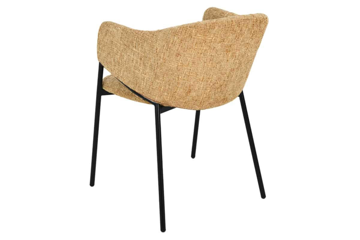 STUHL NOBLESSE Chenille Senfgelb 80 cm - Gelb/Schwarz, Kunststoff/Textil (52/77/60cm) - riess-ambiente