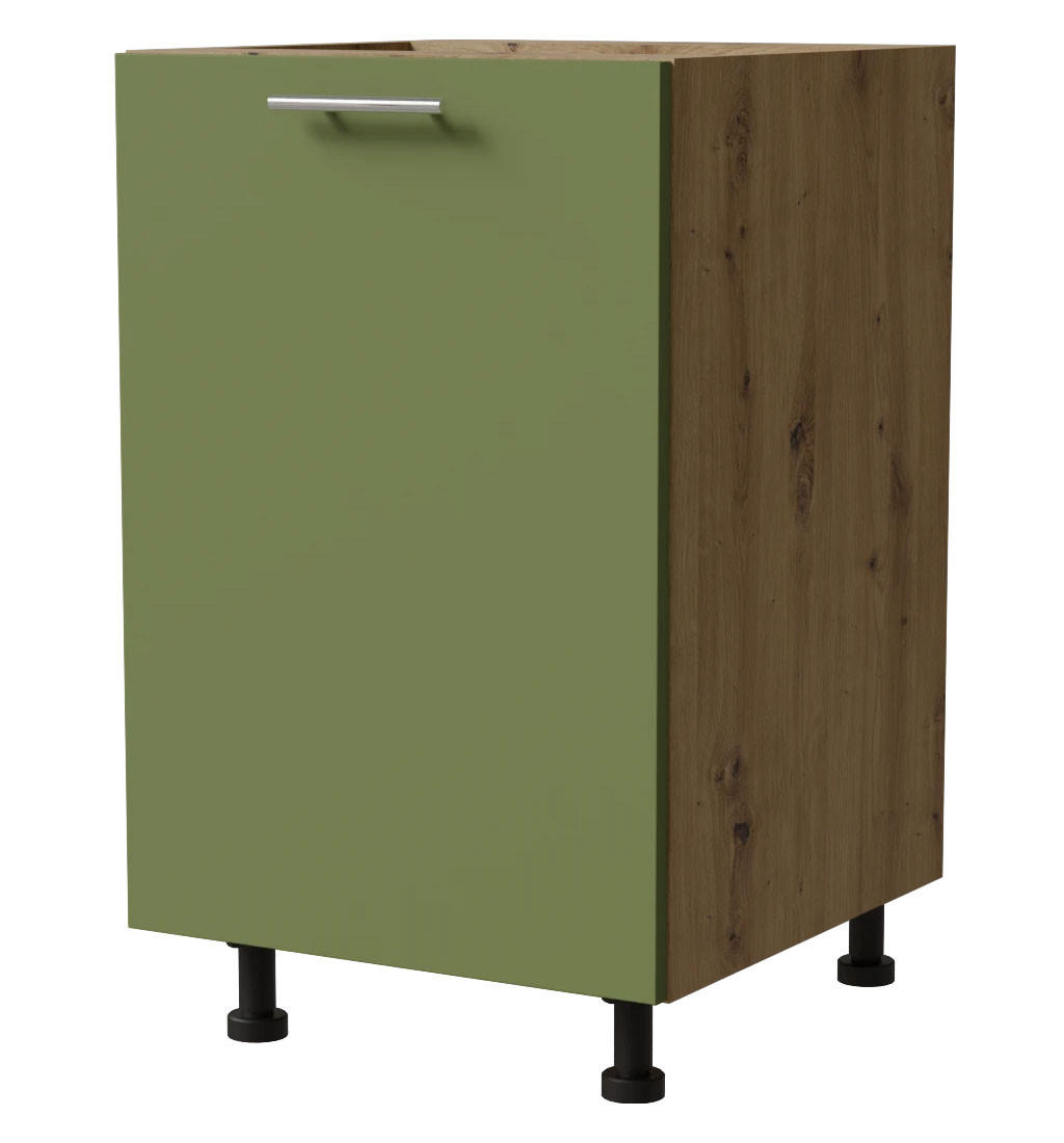 Feldmann-Wohnen Unterschrank Grün, Eiche Artisan 50x82x50 cm