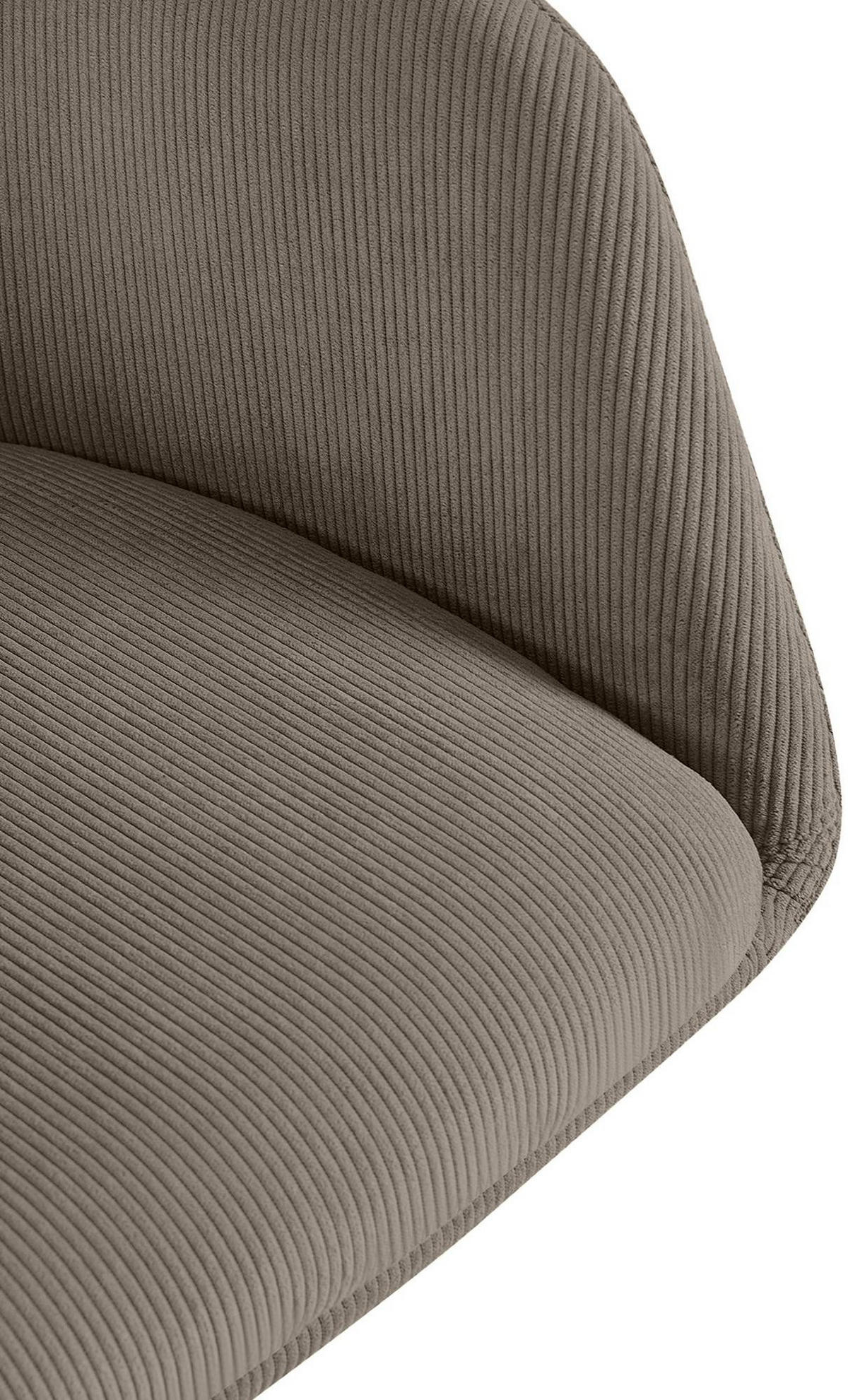 ESSZIMMERSTUHL Cord Taupe - Taupe/Schwarz, Textil/Metall (56/81/62cm) - CLP