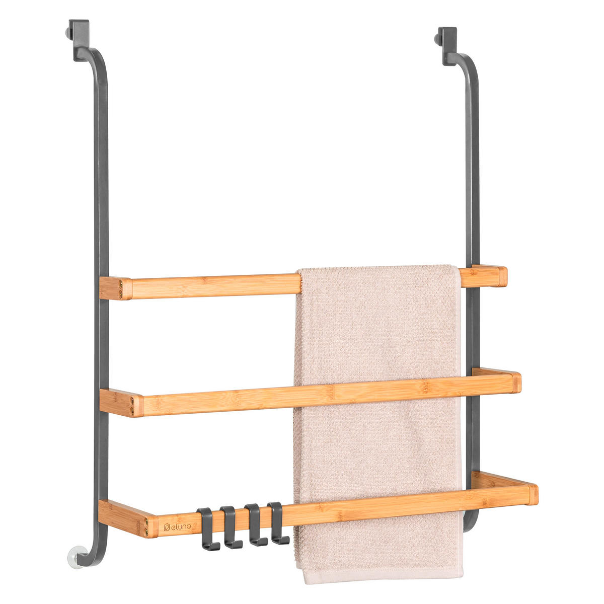 HANDTUCHHALTER für Glasduschwand grau - Grau, Metall (63.5/77.5/17cm) - eluno