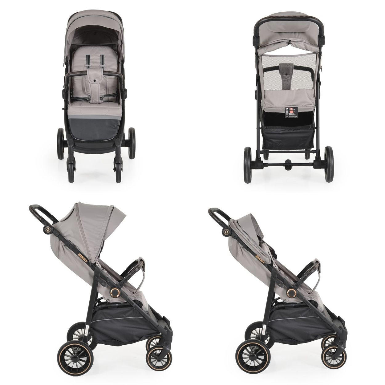 BUGGY Sommer beige Kinderbuggy, Sonnendach, EVA-Räder, verstellbar - Beige, Metall (95/58/110cm) - Moni