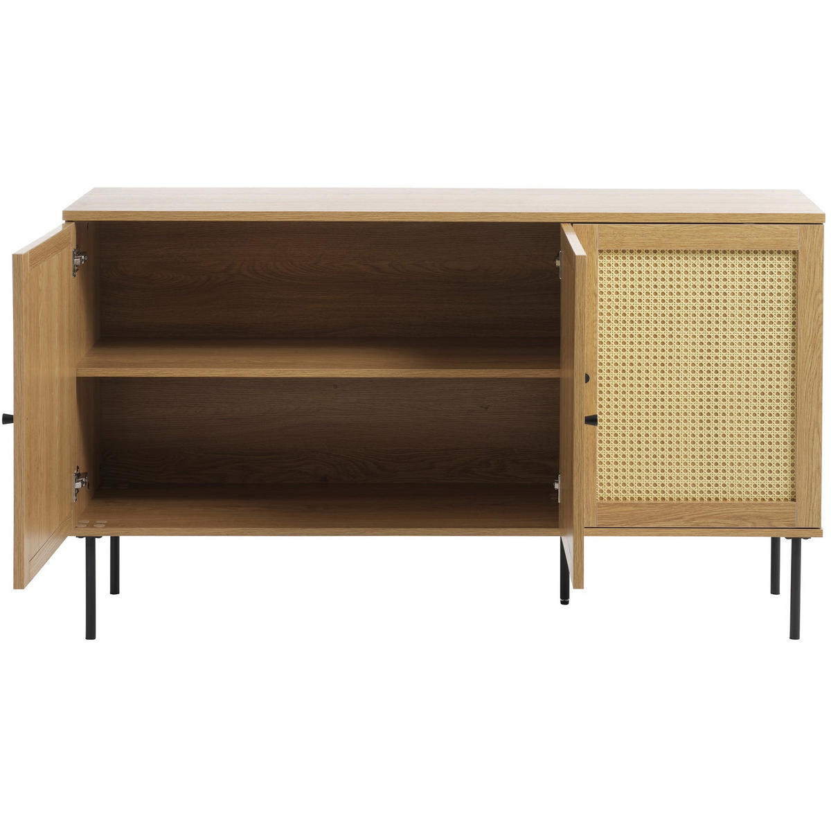 SIDEBOARD Mogest 140 cm - Beige/Schwarz, Holzwerkstoff/Kunststoff (140/80/40cm) - Selsey