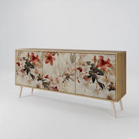 SIDEBOARD PETAL HARMONY, Eicheneffekt, 164,5x42x77,5 cm, 3 Türen - Eichefarben/Buchefarben, Holzwerkstoff/Buchenholz (164.5/77.5/42cm) - SpaceRebels
