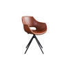 DREHSTUHL ZAJA Braun Kunstleder - Dunkelbraun/Braun, Leder (57/85/59cm) - KAWOLA