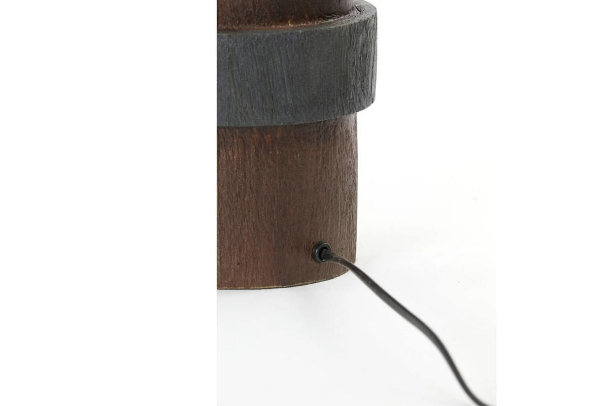 TISCHLEUCHTE MANILLA Ø15x45 cm, Holz, Braun-Schwarz - Braun, Holz (15/15/45cm) - Light & Living