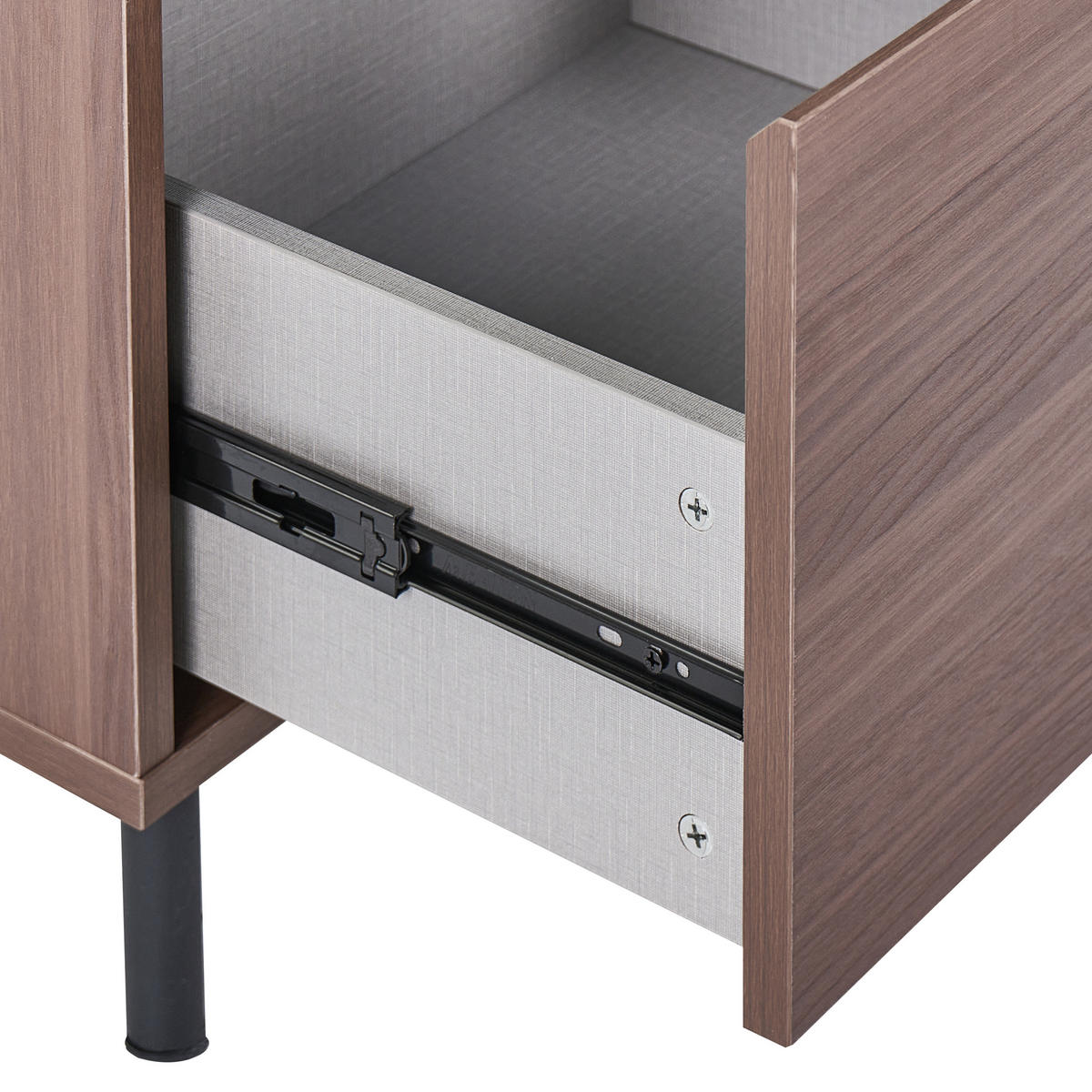 NACHTTISCH mit 1 Schublade Dunkelbraun Nikea - Dunkelbraun, Holzwerkstoff (40/45/45cm) - Beliani