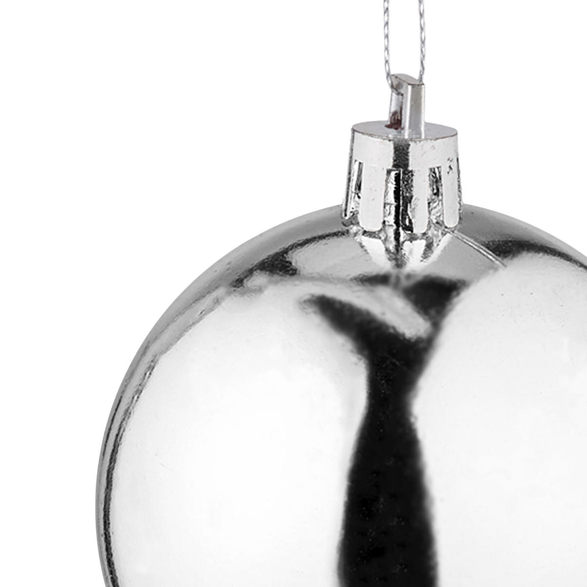 50XWEIHNACHTSKUGELN - Silberfarben, Kunststoff (6/7/6cm) - Relaxdays