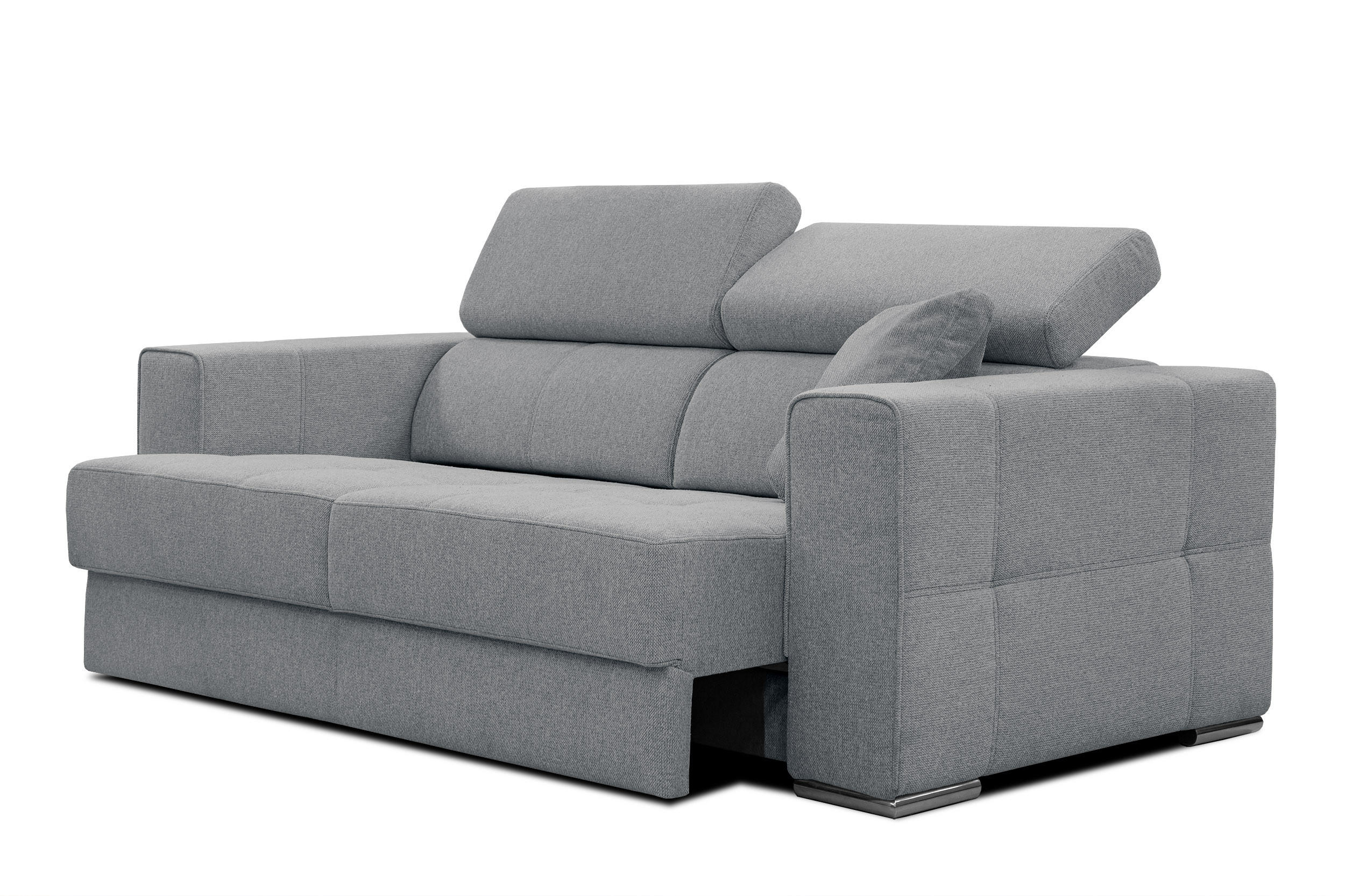 SOFA QUARTZ 3-Sitzer mit Ausziehsitz, grau - Grau, Holzwerkstoff/Textil (202/80/102cm) - Courtois Laville