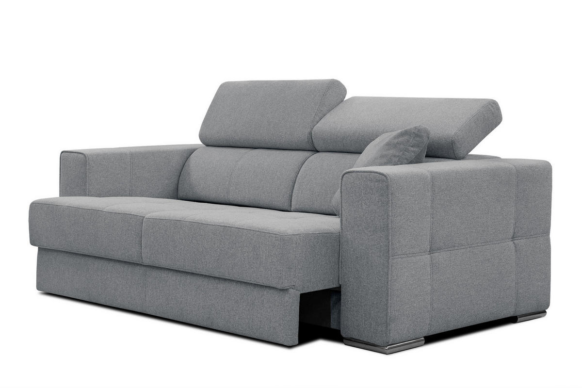 SOFA QUARTZ 3-Sitzer mit Ausziehsitz, grau - Grau, Holzwerkstoff/Textil (202/80/102cm) - Courtois Laville
