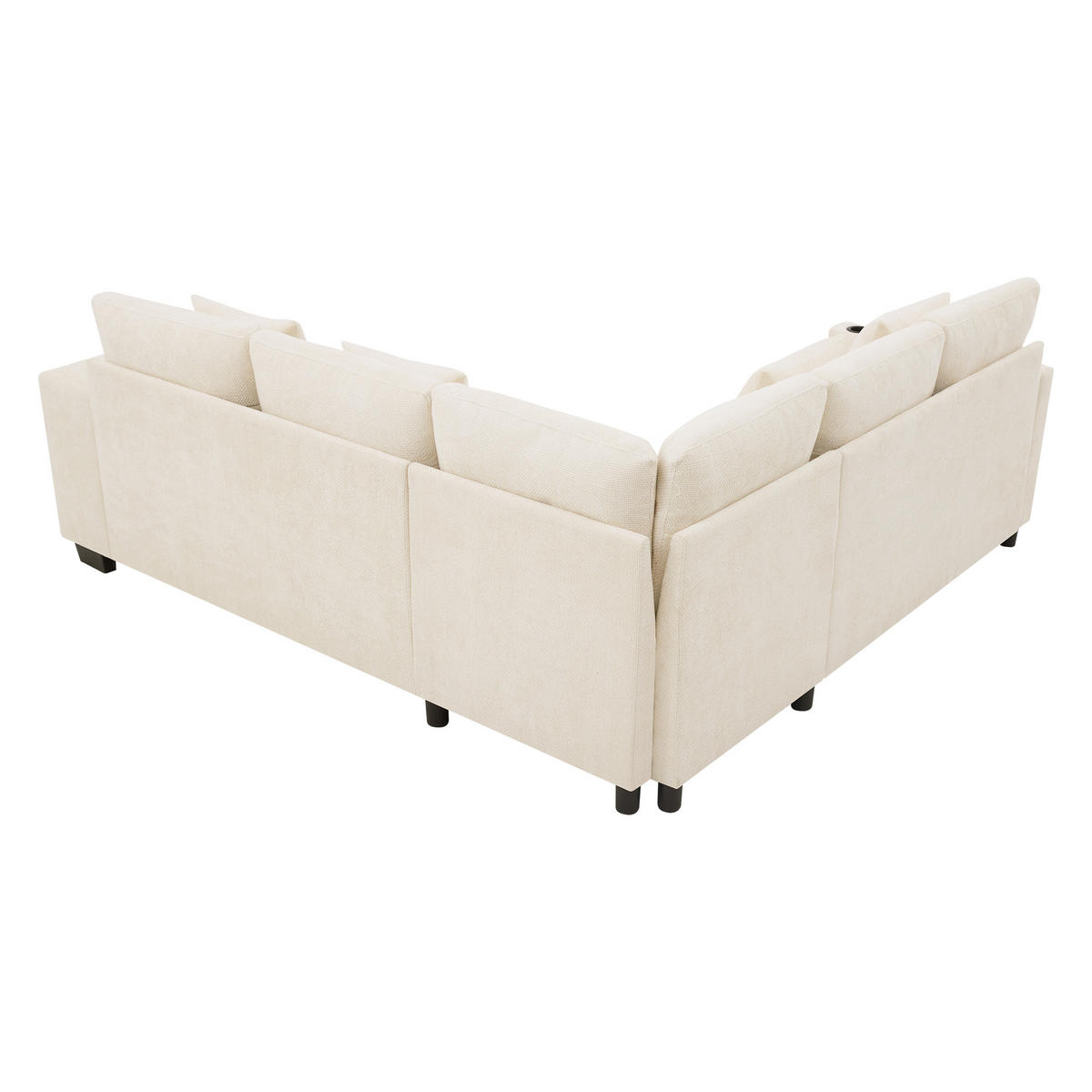 ECKSOFA DE-33298 L-Form umwandelbar mit Stauraum Beige - Beige, Holzwerkstoff (220/205cm) - ComfortXL