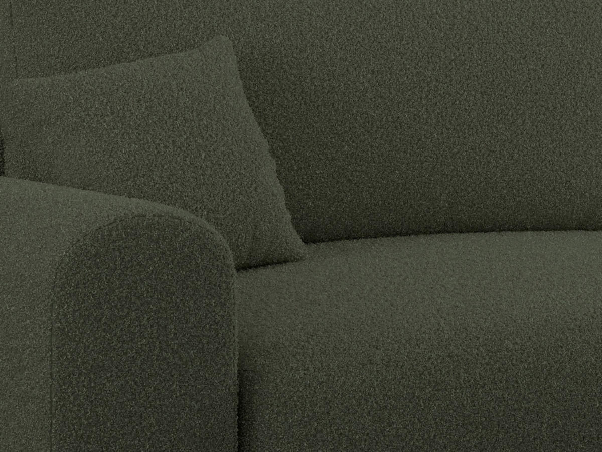 ECKSOFA NELSON Grün Boucle - Schwarz/Grün, Kunststoff/Textil (274/152cm) - MKS