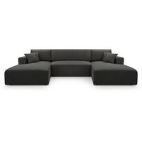WOHNLANDSCHAFT Corso U 365 cm dunkelgrau - Dunkelgrau/Schwarz, Textil (364/84/187cm) - Beautysofa