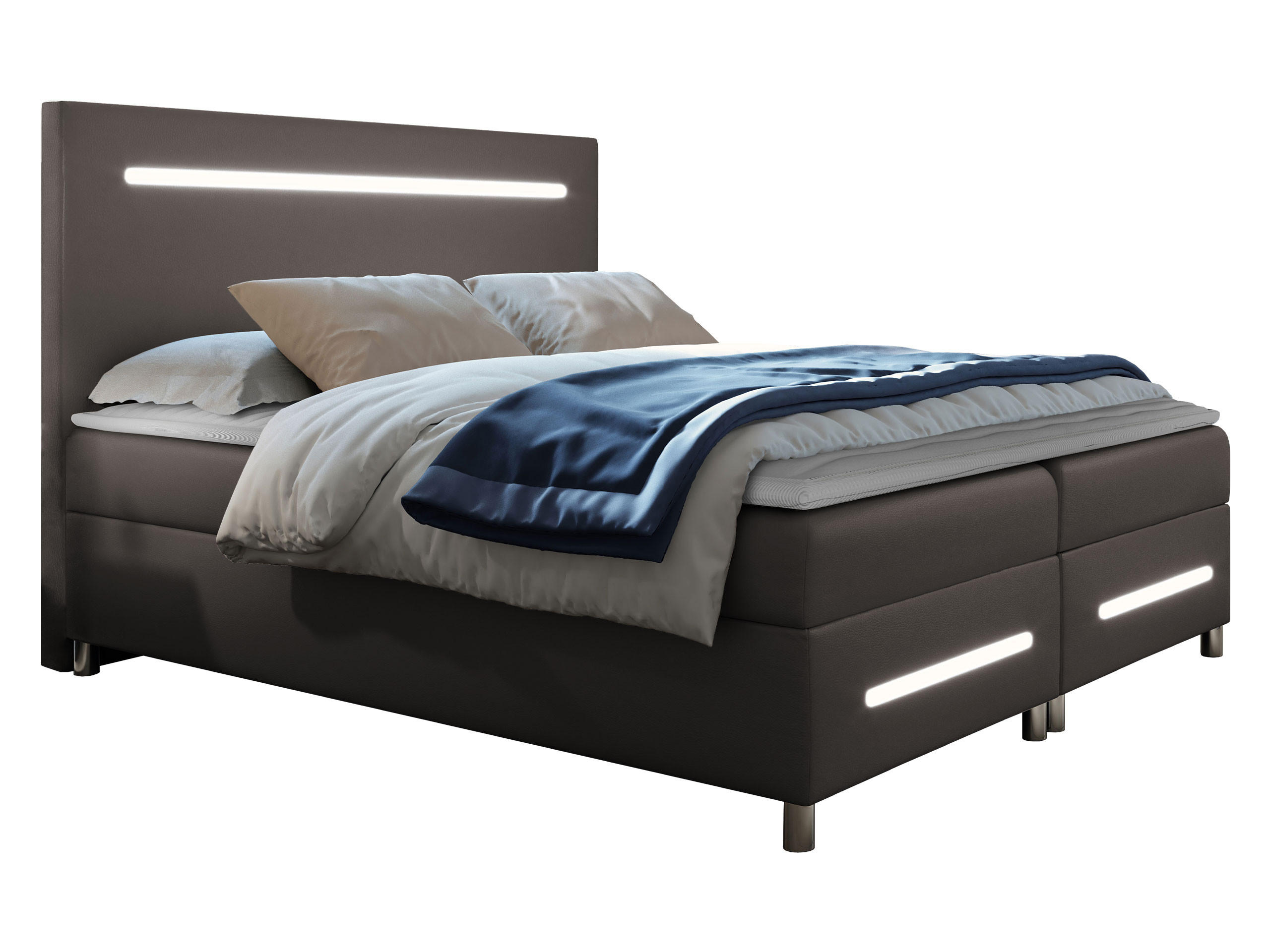 BOXBETT Enter LED - Grau, Holz (180/200cm) - MIRJAN24