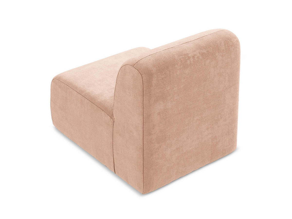SOFAELEMENT Chenille Stoff Pink - Koralle/Schwarz, Holzwerkstoff/Kunststoff (70/75/94cm) - Makamii