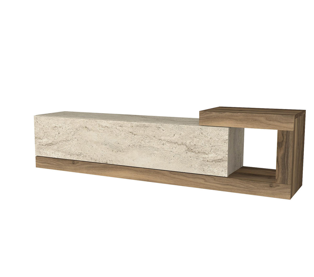 MOEBEL17 TV Lowboard 150 cm – Modernes Lowboard TV Schrank – TV Board Wohnzimmer – Fernsehtisch – TV Möbel Sideboard Modern – Modell Bliss - Beige/Braun, Holzwerkstoff (150/37/30cm) - moebel17