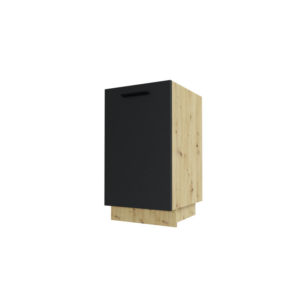 KÜCHENUNTERSCHRANK Bonn Graphit Matt / Eiche Artisan Matt 45 / 50 / 82cm - Graphitfarben/Eiche Artisan, Holz/Holzwerkstoff (45/82/50cm) - Feldmann-Wohnen